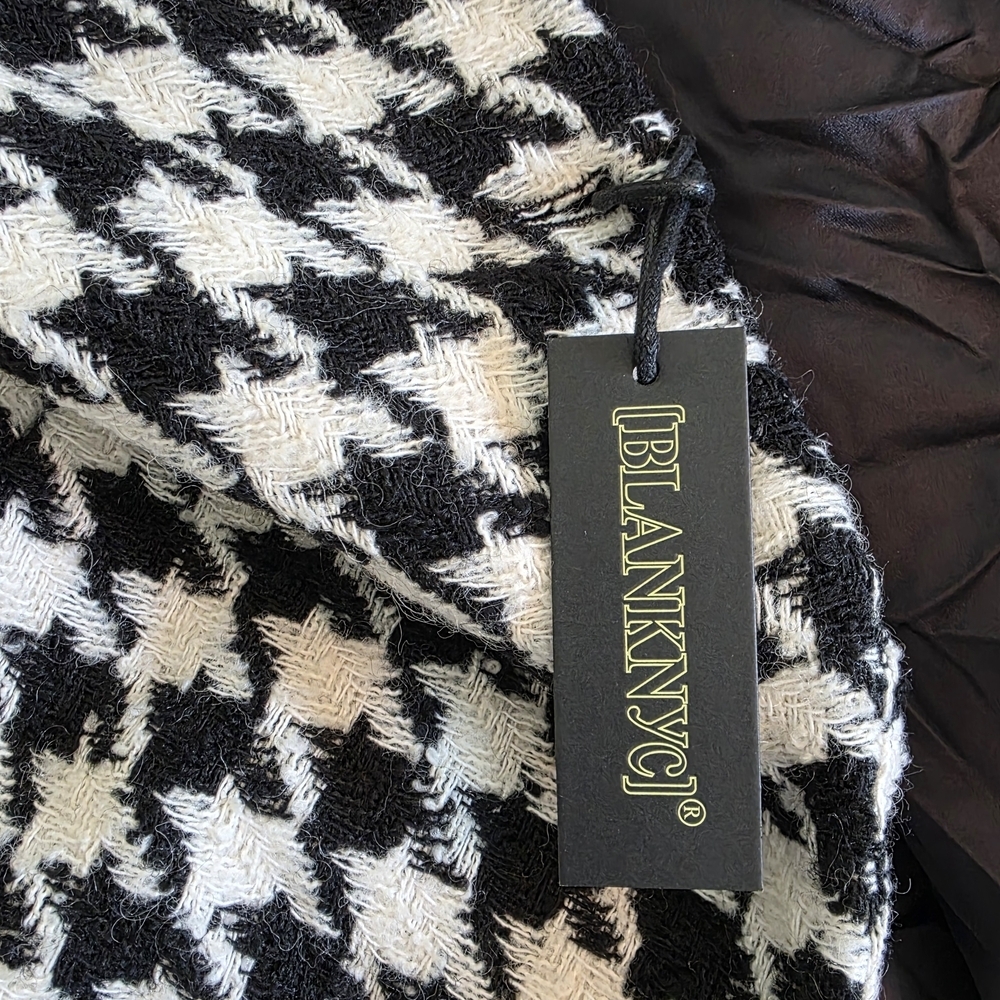BlankNYC NWT Black And White Houndstooth Jacket Womens Size S - Picture 8 of 14